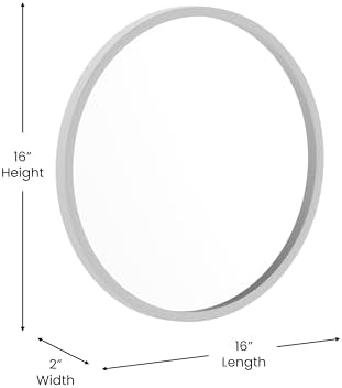 Merrick Lane Monaco Round Accent Wall Mirror - Silver Frame - 16 Inches 1