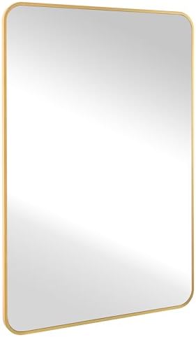 Yellow Gold Bathroom Mirror 20x30 Inch Rectangle