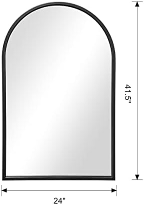 OGCAU 42x24 Inch Black Mirror with Arched Frame