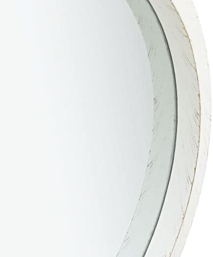 157 White Round Wall Mirror with Strap 1
