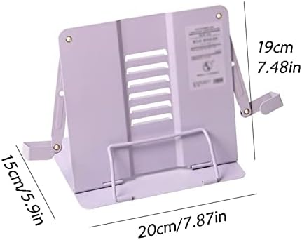ZTHYSHXA Purple Cookbook Stand Adjustable Metal Book Holder