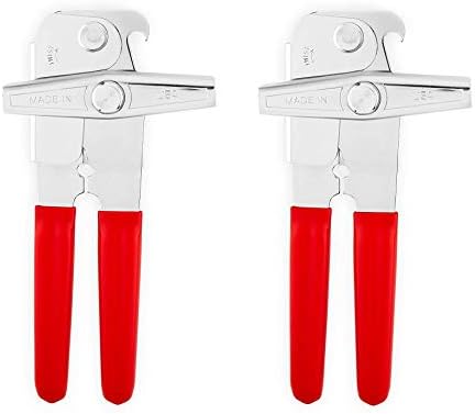 EZ-DUZ-IT Deluxe Can Opener with Red Grips Set of 2