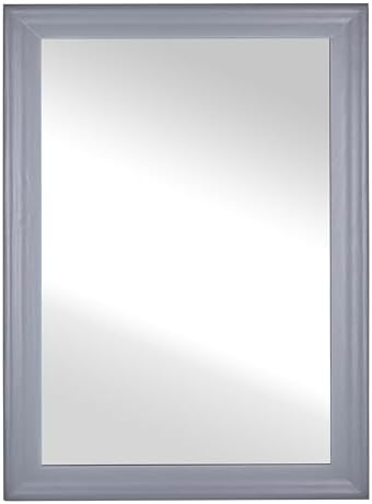 Tanmicoshomy 30x40 Inch Grey Wooden Framed Bathroom Mirror