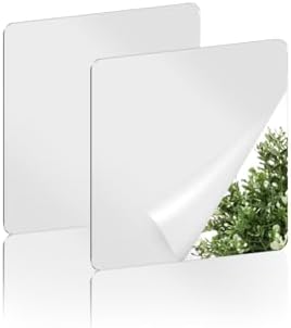 yuntop 2 Pack Self Adhesive Acrylic Wall Mirror 6x6 Inch Shatterproof