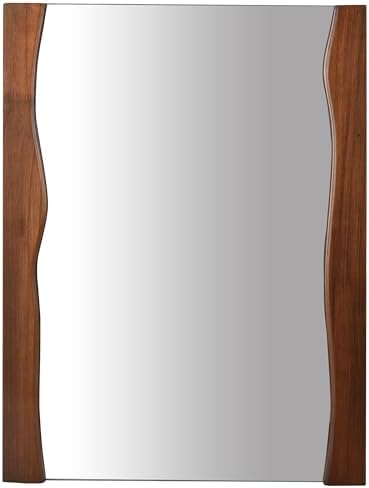 Tanmicoshomy Irregular Rectangle Wood Wall Mirror with Live Edge Frame 1