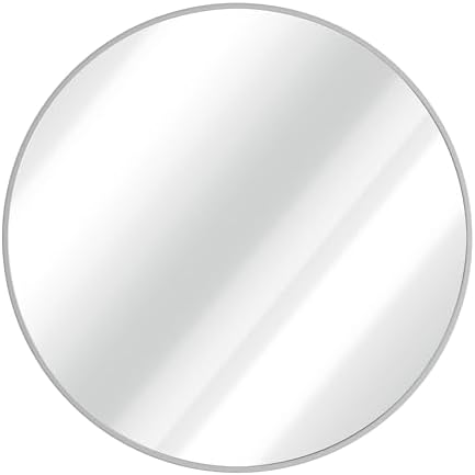 Large Round Wall Mirror - 16 Silver Circle Vanity Mirror
