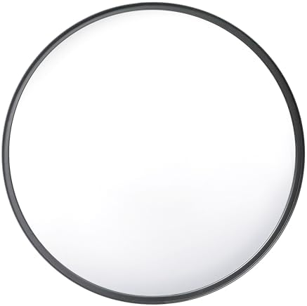 Merrick Lane Monaco Round Accent Mirror - 30 Black Frame