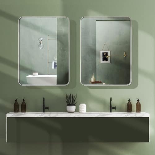 NicBex 40x30 Inch Silver Wall Mirror for Bathroom Vanity