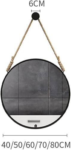 Rustic Gold Round Vanity Mirror with Metal Frame