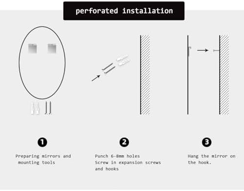 HD Bathroom Mirror 40x60cm Modern Black Wall Mount
