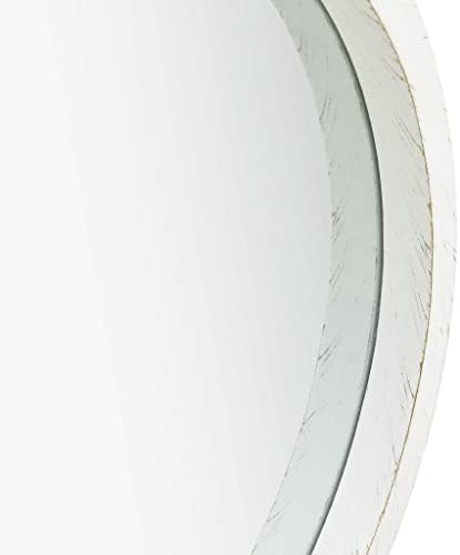 QUAHEAS Wall Mirror White Round Farmhouse Style