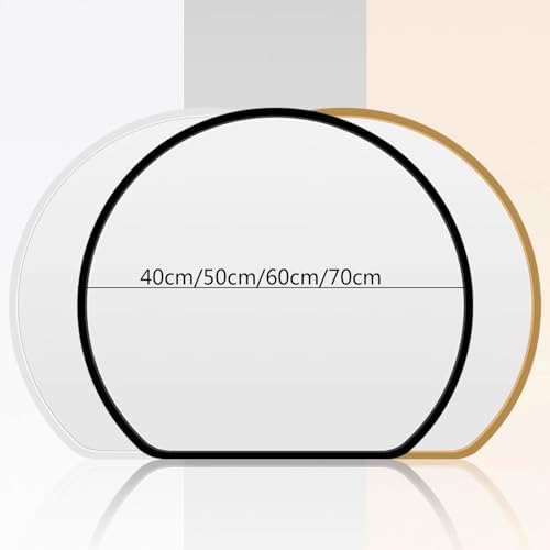 FLIPP Simple Semicircular Bathroom Mirror 40cm Black