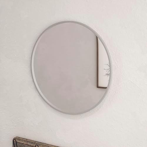 Large Round Wall Mirror - 16 Silver Circle Vanity Mirror