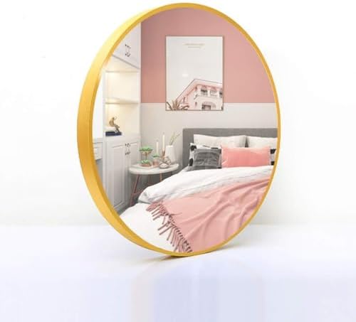 JLVAWIN GoldBlack 20 Inch Round Metal Frame Mirror