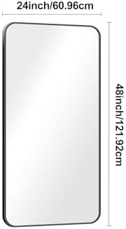 BONEWEI 24x48 Inch Black Rectangle Mirror