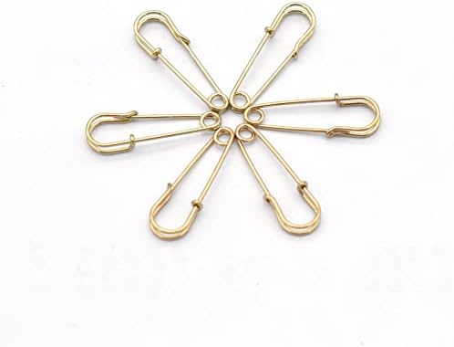 30mm Gold Safety Pin Brooch Bulk for Crafts and Decorations
