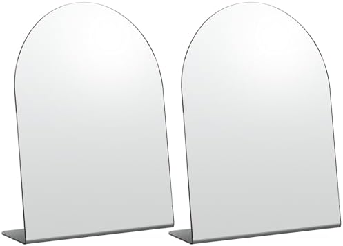 2 Pcs Freestanding Acrylic Desk Mirror 7x9 Inch