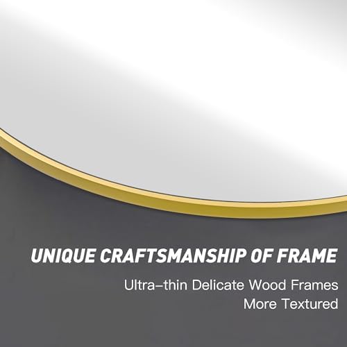 Modern 24 Inch Gold Round Wall Mirror
