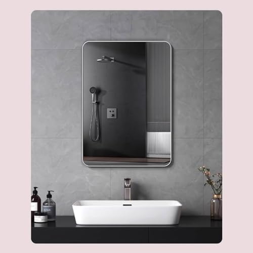 Simple HD White Bathroom Mirror with Aluminum Frame