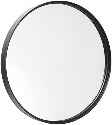 Merrick Lane Monaco Round Accent Mirror - 30 Black Frame