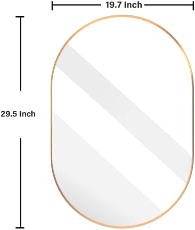 CONGUILIAO Gold Oval Wall Mirror 20x30
