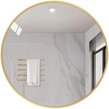 NOIRDA 40cm Metal Framed Round Mirror for Wall