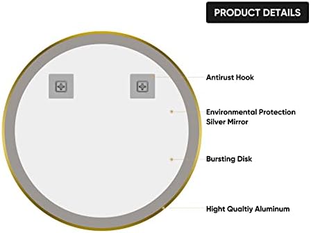 SNUGACE 24 Gold Framed Round Wall Vanity Mirror