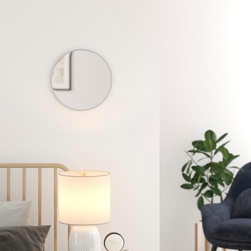 Large Round Wall Mirror - 16 Silver Circle Vanity Mirror