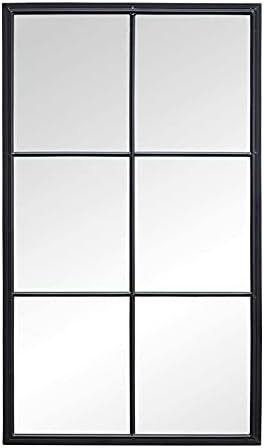 PARISLOFT Rectangular Farmhouse Tall Wall Mirror 48 Inches Black