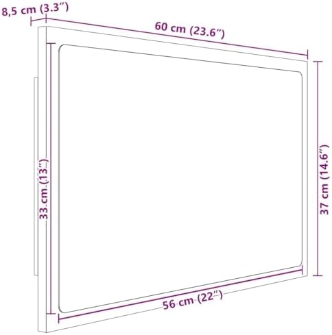 vidaXL 236 LED Mirror with RGB Light - Wall Mounted Vanity