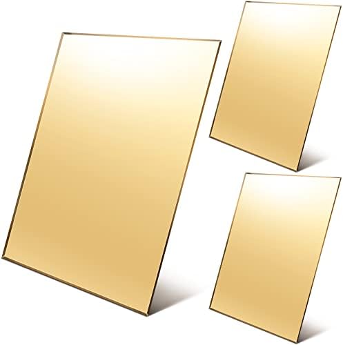3 Pcs Gold Acrylic Mirror Sheets for Home Crafts