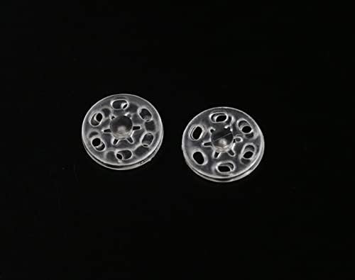 GANSSIA 15mm Transparent Snap Buttons Pack of 80 Pcs