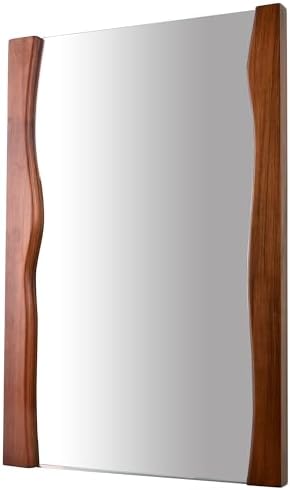 Tanmicoshomy Irregular Rectangle Wood Wall Mirror with Live Edge Frame 1