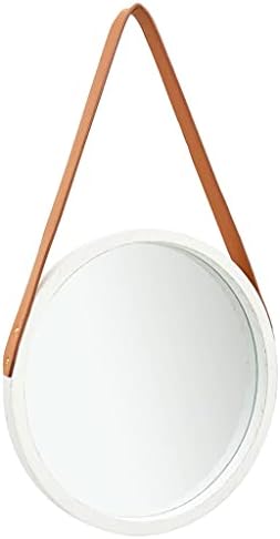 QUAHEAS Wall Mirror White Round Farmhouse Style