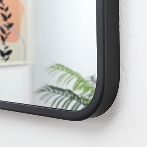 LEDLUX 27x40 Wall Mirror Matte Black Metal Bathroom Mirror
