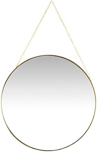 Koyal Wholesale Gold Round Wall Mirror with Hanging Chain