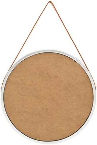 236 Silver Round Wall Mirror with Strap