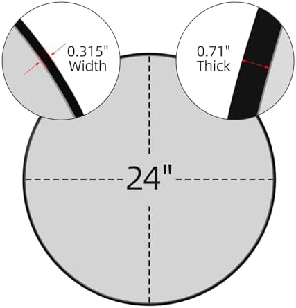 Koonmi 24 Inch Round Black Wall Mirror with Metal Frame