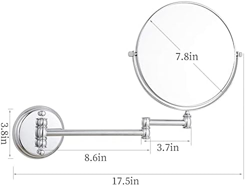 KEYQEEN Wall Mounted Double Sided Mirror with 10X Magnification