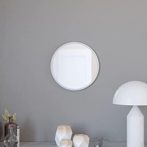 Merrick Lane Monaco Round Accent Wall Mirror - Silver Frame - 16 Inches 1