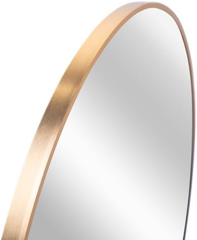 16-Inch Gold Metal Framed Round Bathroom Mirror