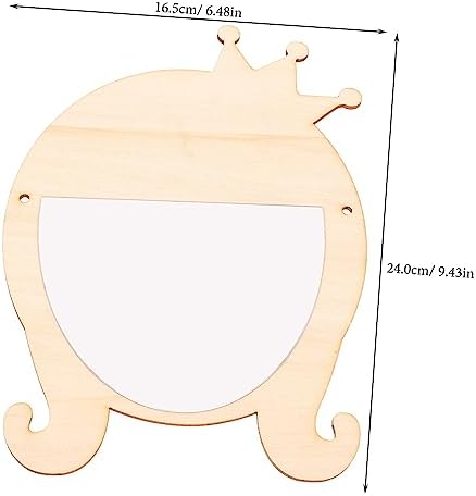 Mipcase Wooden Cartoon Wall-Mount Makeup Mirror for Girls