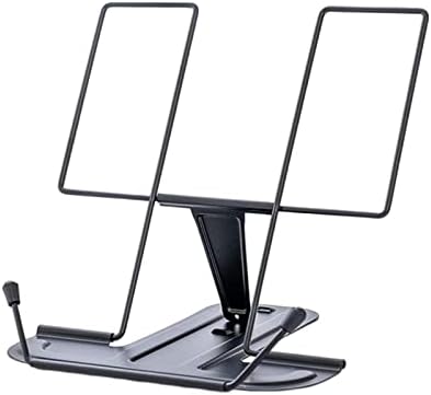 Portable Foldable Adjustable Metal Cookbook Stand Black 1
