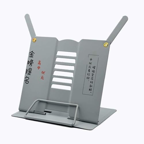 DUANZEYUQA Gray Metal Cookbook Stand