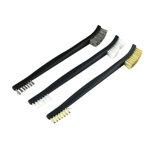 3pcs Steel Nylon Brass Wire Brush Set for Rust and Paint Removal