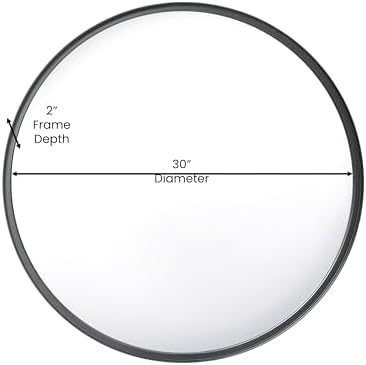Merrick Lane Monaco Round Accent Mirror - 30 Black Frame