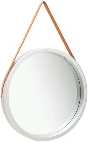 236 Silver Round Wall Mirror with Strap