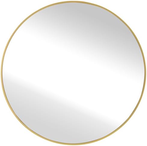 Modern 24 Inch Gold Round Wall Mirror