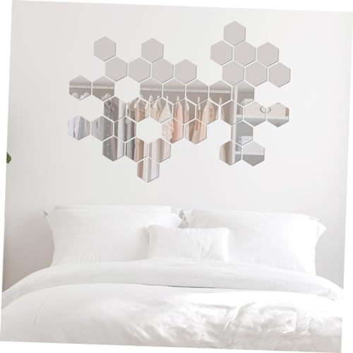 ERINGOGO Wall Mirror with 24pcs Hexagonal Acrylic Stickers