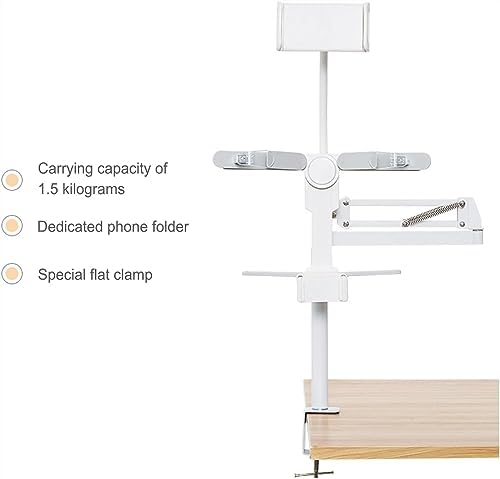 Tablet Floor Stand Holder with Clip and Remote Light